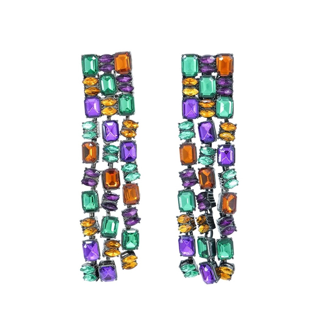Vintage Jeweled Fringe Earrings